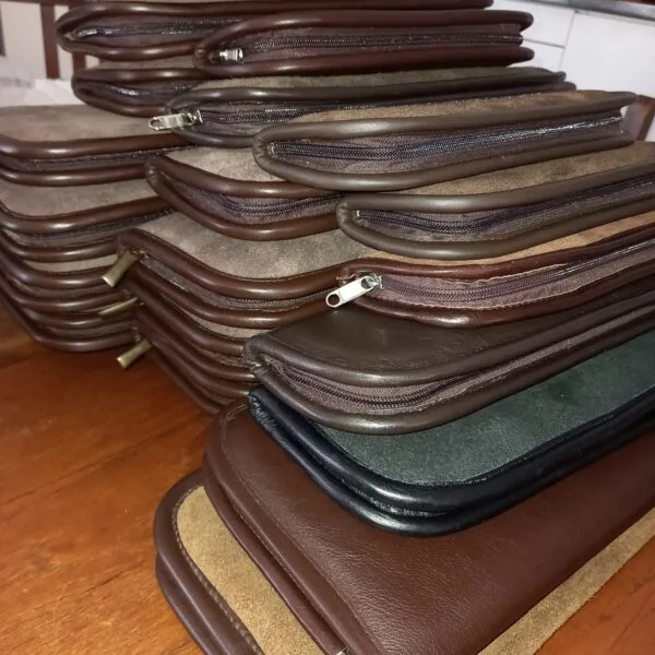 Luxury Leather Zipper Pouches